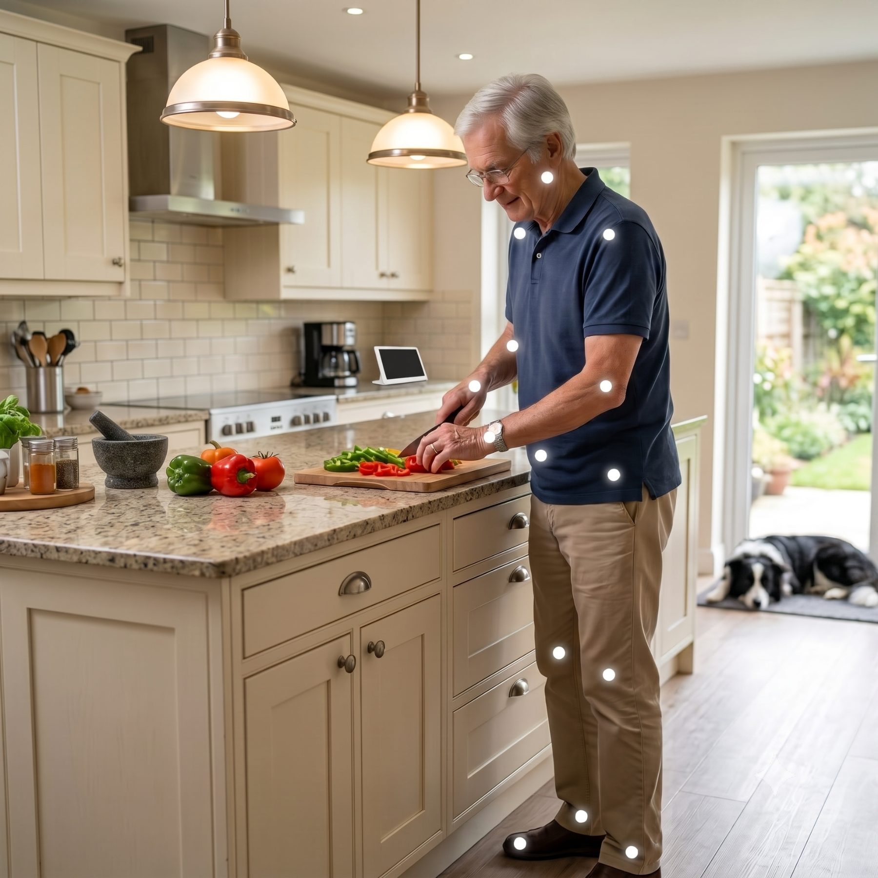 Ambient sensing quietly observing an older adult's movement while cooking